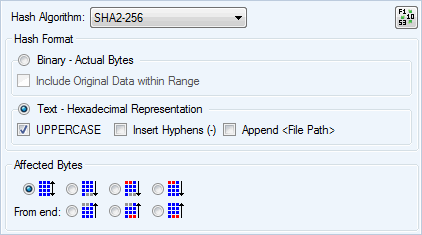 Compute hashes and checksums of file contents: MD5, SHA1, SHA2, RIPE-MD, CRC.