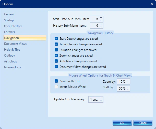 Biorhythms Calculator 2026 Options Window