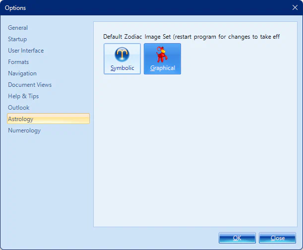 Biorhythms Calculator 2026 Options Window